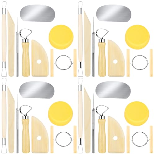 32Pcs Clay Sculpting Tools Kit, Ceramic Clay Ball Stylus Dot Painting Tools, Air Dry Clay Tools Set for Carving, Dotting, Embossing, Shaping, Molding, Pottery Crafts, Nail Art, Rhinestone, Rock - color: 32PCS