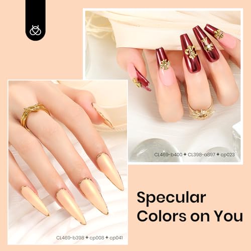 Beetles 24Pcs Chrome Nail Powder Kit Metallic Pearl Gold Silver White - color: D - Multicolor-20