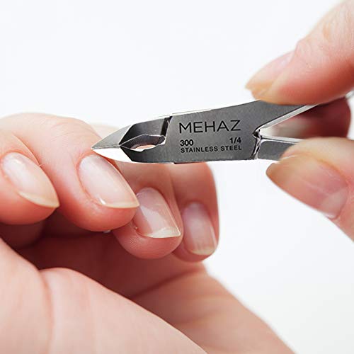 Mehaz Quick Trim Cuticle Nipper, 1/4" Jaw, Stainless Steel with Double Spring Lap Joint - size: 1/4 Jaw 4" Handle
