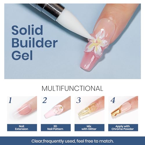 MIZHSE 100 g Solid Builder Gel for Nails, Clear 3D Sculpting Gel for Nails - color: 100g Clear