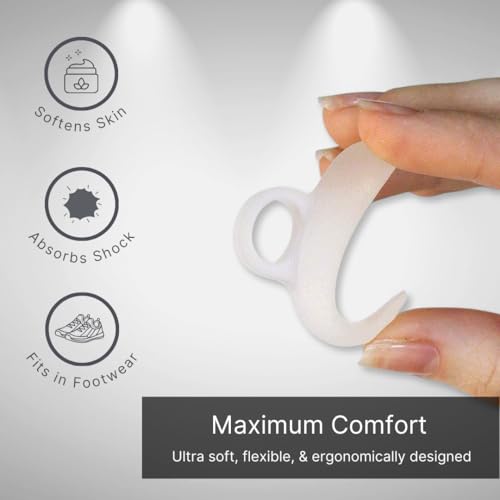NatraCure Gel Hammer Toe Crest Pads (Left/Right) - 1 Pair – (Toe Straightening Cushion, For Mallet Toes and Overlapping Toes) - 3035-M CAT - size: 2 Count (Pack of 1)
