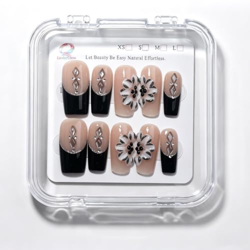 Handmade Medium Taper Square Press On Nails |Reusable&Salon Quality O929, S - color: O929, size: S