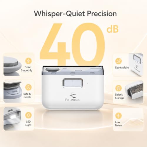 Electric Nail Clipper,Automatic Nail Clipper,Rechargeable 2 Speed Nail Clippers Set,45DB Nail Kit,LED Light Electric Nail Clippers for Adults,Seniors,People,2 in 1Design Manicure Set Portable White - color: White Dark