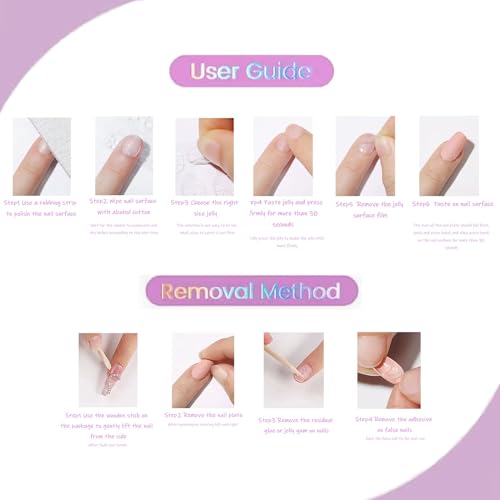 Press on Nails Short Square MABKJLF Fake Nails Full Cover Pink & White Gradient False Nails Glossy Glue on Nails Stick on Nails Acrylic Nails Artificial Nails for Women Girls 24Pcs - color: S43