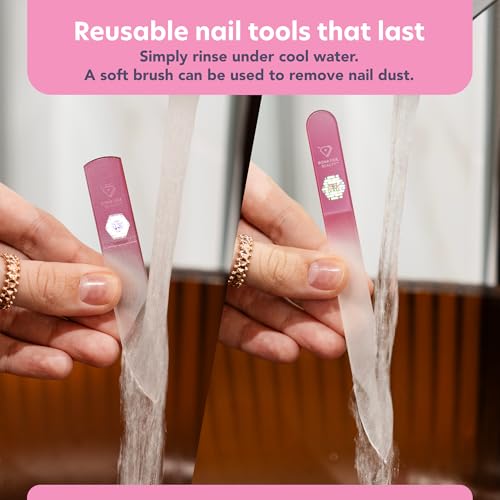 Bona Fide Beauty Czech Glass Nail File and Shiner Duo Set (Pink) - color: Pink