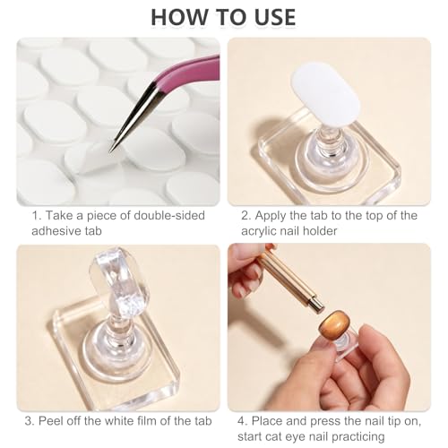 SUTOKAKA 2 Sets Non-Magnetic Nail Stand with Heart Shape Display Holder