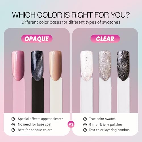 Beauticom 200 Clear Acrylic False Tip Sticks with Metal Ring Holders Fan-Shaped Nail Art Display Chart Practice Tips Tool - 200 Tips