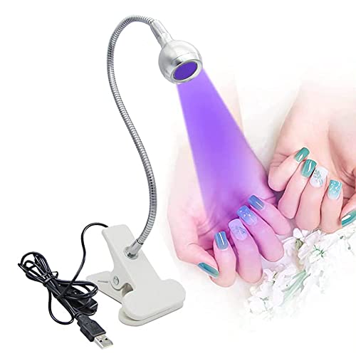 Brokimis Mini UV Lamp for Gel Nails LED Curing Lamp - color: Silver