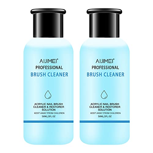 Acrylic Nail Brush Cleaner Acrylic Brush Cleaners Liquid Acrylic Paint Brush Cleaner Nails Artist Acrylic 2PCS 58ml/2 FL.OZ - color: Brush Cleaner 120ml/4 FL.OZ