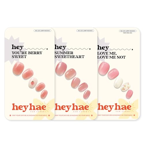 Heyhae Semi Cured Gel Nail Strips Assorted Bundle (3 Pack) - Sweet Pink - color: Sweet Pink