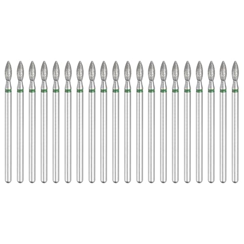 20 Pcs Diamond Grinding Bit, 100-120 Grit 2.6x7mm Oval Head