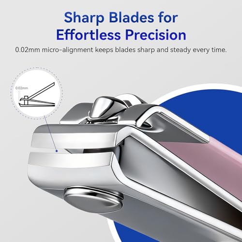Makartt 2-Pack Pink Nail Clipper Set for Thick Fingernails & Toenails - size: Nail Clippers-2pcs