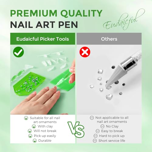 5.0 Pro Rhinestone Picker Tool Kit 16pcs, Bedazzling Pen | Diamond Art Tool - color: Green/White