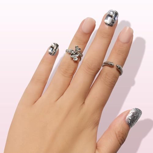 Nail Reformation Press On Nails, Disco Ball | Short Square 15 Sizes 30 Pcs - color: Disco Ball