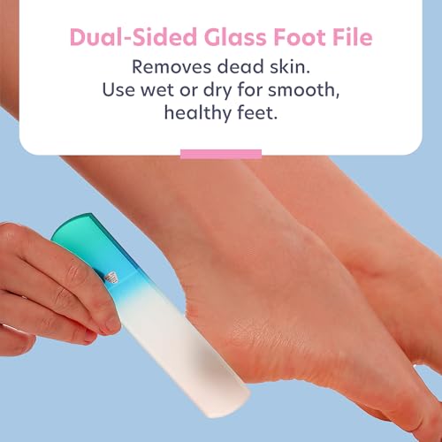 Bona Fide Beauty Czech Glass Gift Set: Foot File, Nail File, Cuticle Pusher - color: Blue