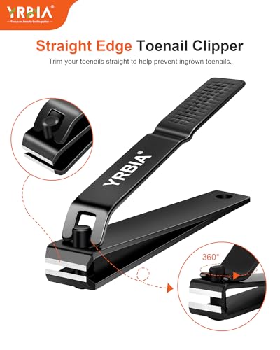 4 Piece Ultra Sharp Nail Clipper Set with Glass File & Tin Box, Black - size: 4-piece set
