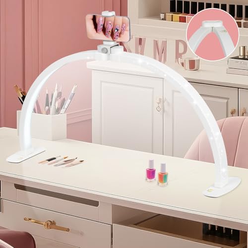 HITTI Super Large 29in Half Moon Light for Nail Desk, White - color: 29In White
