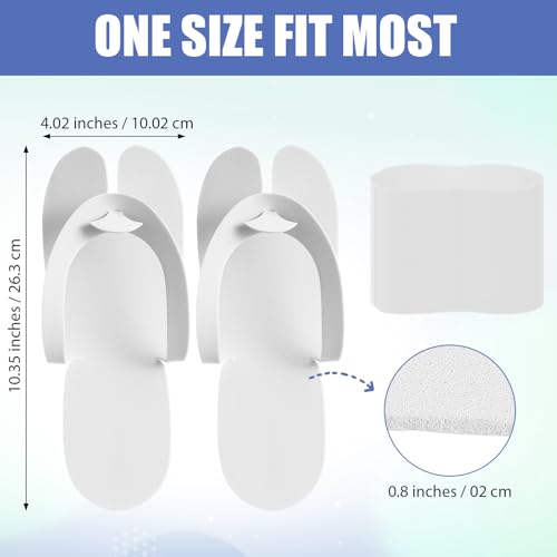 JaGely 100 Pairs Disposable Pedicure Flip Flops EVA Spa White, 0.2cm - color: White, size: Medium