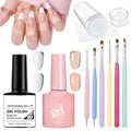 French Manicure Kit,Nude White French Tip Gel Polish,Set C