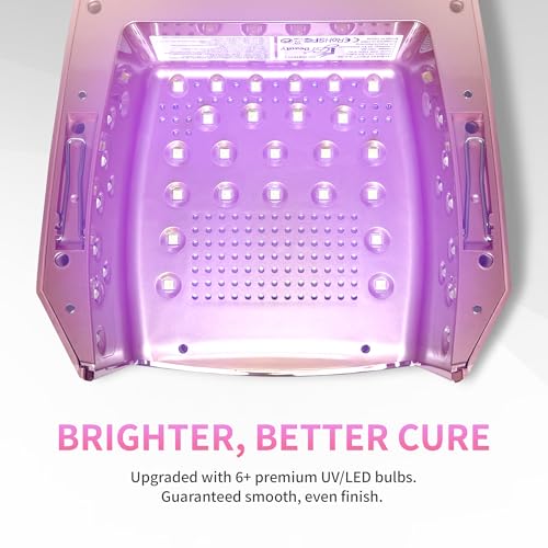 iGel Beauty Hybrid PRO 3.0 XL UV/LED Nail Lamp – Wireless Rechargeable 48W Nail Dryer, Extra Wide Full-Hand Curing, 9000mAh Battery, Smart Timer & Builder Gel Mode, Cordless Professional Lamp - color: Rose Gold