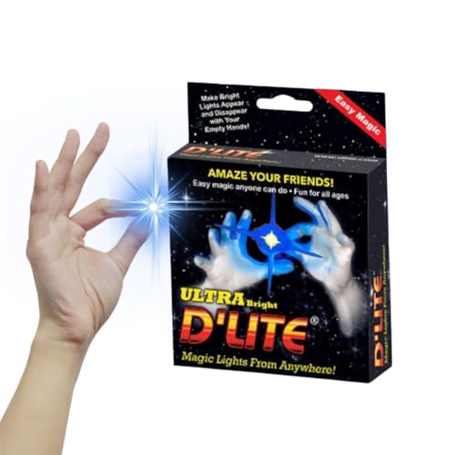 D'lite Magic Thumb Lightup Trick Set / 2 Original Amazing Ultra Bright Light Magic Fingers - Closeup & Stage Magic Tricks - Easy Illusion Anyone Can Do It - Magic Trick for Adults (Junior Blue) - color: Junior Blue