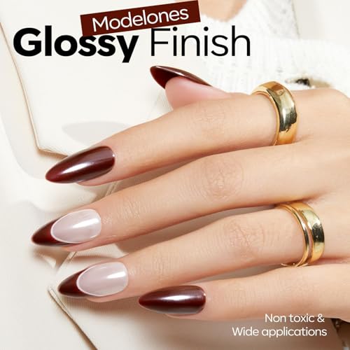 modelones Burgundy Red Gel Nail Polish Soak Off UV/LED Gel Polish 15ML - color: A1-Burgundy Red Solid