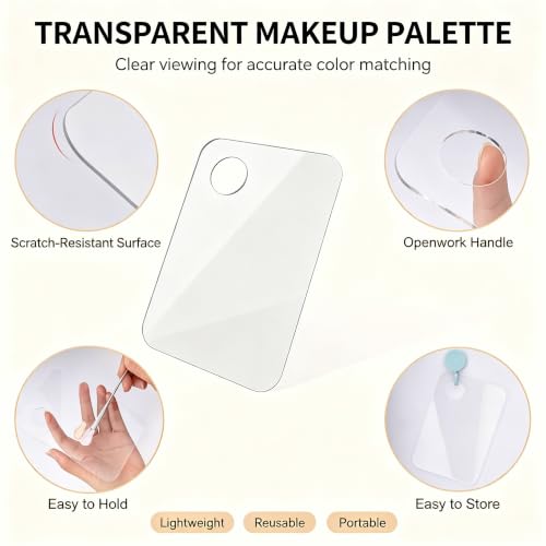 Professional Acrylic Makeup Palette for Cosmetic Mixing, Nail Art, Eyeshadow and Eyelash Application with Blending Tool (1pc) - color: 1pc