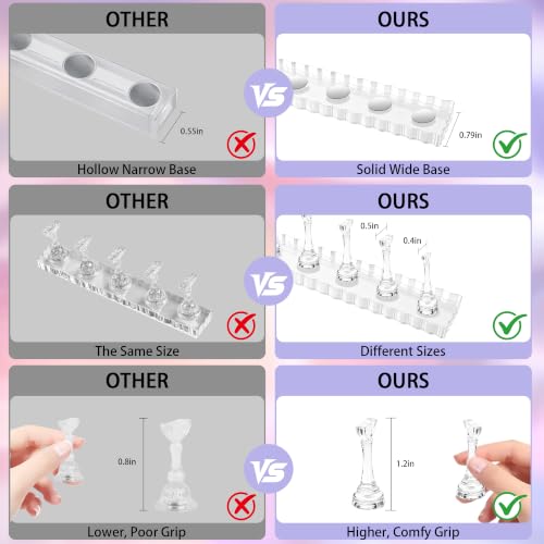 50Pcs Press On Nail Packaging with Nail Stand for Painting Nails - color: Holographic