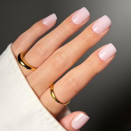 Glamnetic Press On Nails - Short Squoval, Glossy Fake Nails 30 Pc Full Kit - color: 1C - Soft Girl