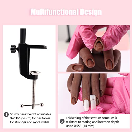 Nail Pratice Training Hand for Acrylic Nails with Stand Bracket,Soft Silicone Maniquin Hand, Flexible Bendable Nail Practice Fake Hand for Nails Art Practice Tool - color: 6#, size: Left Hand