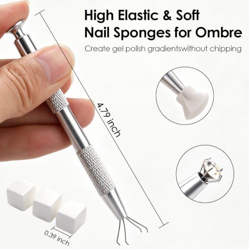 Nail Sponges 400 Pcs Soft Sponges with 1PCS Grabbing Pen