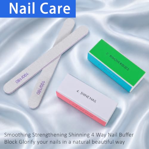 Qianyu 14 Pcs 4 Way Nail Buffers Block and Double Sided Nail Files