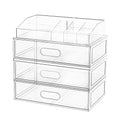 Clear Stackable Makeup Organizer with Drawer, 12''W Acrylic Storage Drawers - size: 4 Pack