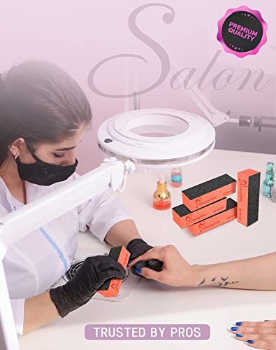 Maryton Nail Buffer Sanding Blocks, 80/80 Grit for Acrylic Nails, 10PCS - color: Black Orange