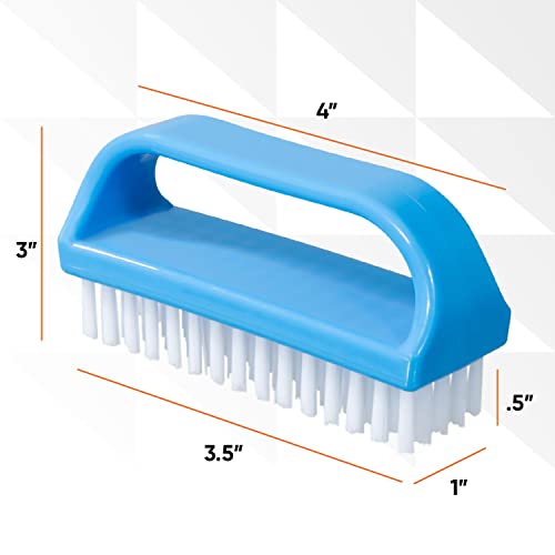 Nail Brush for Cleaning Fingernails, Nail Scrubber Brush, Toe Foot Hands Fingernail Brush Cleaner- Small Scrub Brush- All-Purpose Stiff Cleaning Brush for Home, Kitchen, Work, 6 Pack - Superio - color: 6 Pack Blue/Grey