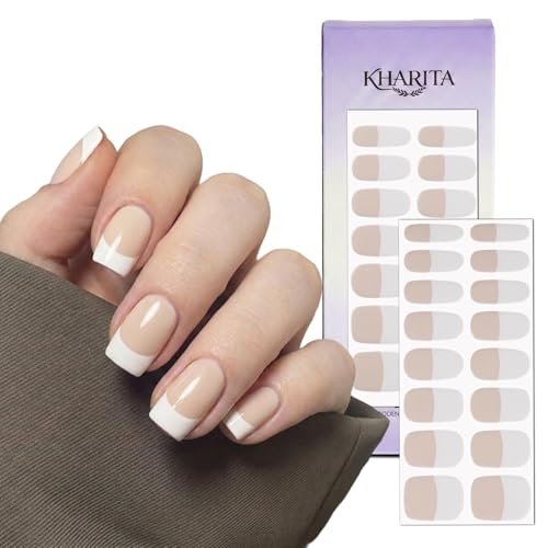 Semi Cured Gel Nail Strips Hema-Free Nude French Tip - color: Nude French Tip