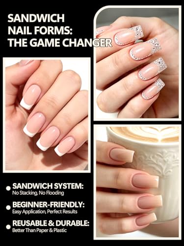 EBANKU Original Sandwich Nails Dual Forms - color: Short Square