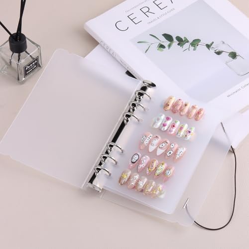 Clear Press on Nail Organizer Book Storage with Loose-Leaf Design