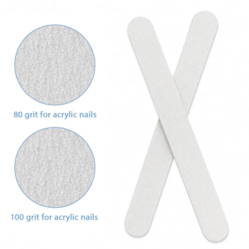 Nail Files - 24 PCS Fingernail Files 7" Long 80/100 Grit White - color: 24pcs White, size: 80/100 Grit
