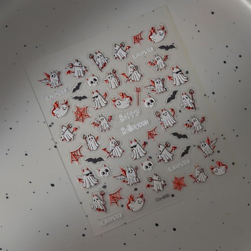 Halloween Ghost Nail Stickers Cute &Spooky Nail Decals - color: Color-39
