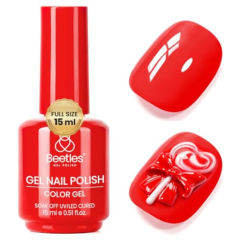 Beetles Red Gel Polish, My Signature, 15ML Bright Red Gel Nail Polish - color: C - Red | Carmine Red