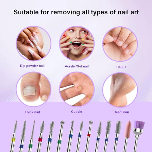 3/32'' 14Pcs Nail Drill Bits Set Diamond for Acrylic Gel & Cuticle Removal - color: 14Pcs Diamond Bit Sets