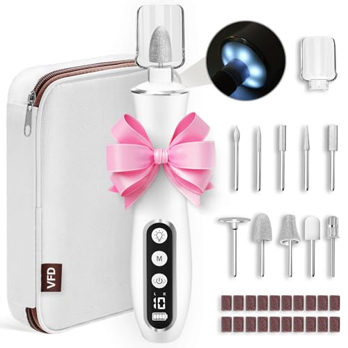 Electric Nail File Drill Cordless 2000 mAh Rechargeable 10-Speed Nail Filer - color: White