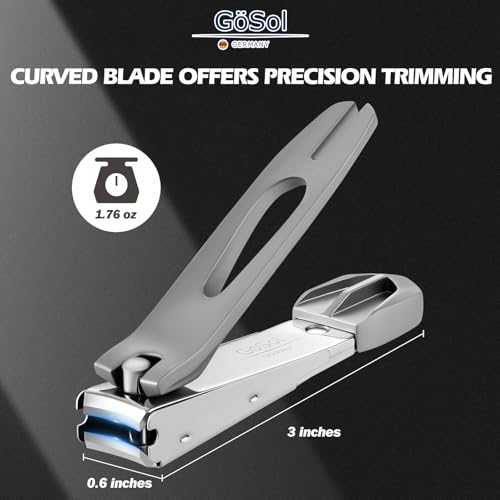 Nail Clippers Anti Splash Fingernail Cutter, Carbon Steel, Sharp Blades - color: Silvery