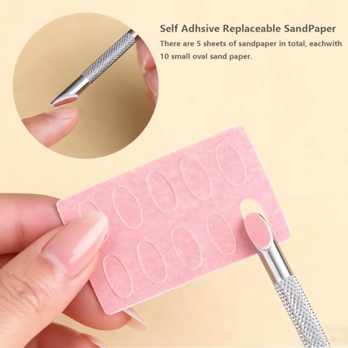 Metal Dual-Ended Cuticle Pusher Kit with Sandpaper Sheets