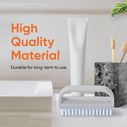 Superio Stiff Nail Brush Cleaner with Handle 6 Pack, Durable Scrub Brush, Clean Toes, Fingernails- Hand Scrubber- All-Purpose Cleaning Brush for Home, Kitchen, Work- Stiff Bristles (Black and White) - color: 6 Pack White Smoke/Grey