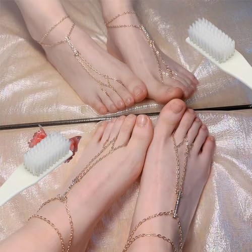 Ouliget Nail Cleaning Brush,Handle Grip Nail Cleaning Brushes for Toes Fingernail,Nail Stain Removing Brush,Laundry Scrubbing Brush Shoes Cleaning Brush,4 Pieces