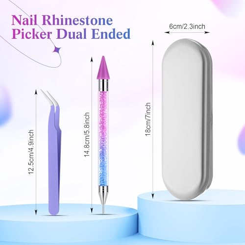 Tatuo Rhinestone Picker Tool Bedazzling Pen Dual Head, Gradient Blue Purple - color: Gradient Blue Purple