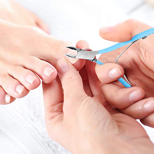 Mudder 3 Pcs Cuticle Trimmer Nipper Stainless Steel Nail Scissor, Blue - color: Blue