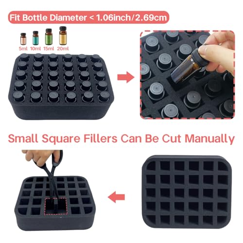 Essential oils Organizer Holder Foam Pad with Slots - color: Black 30